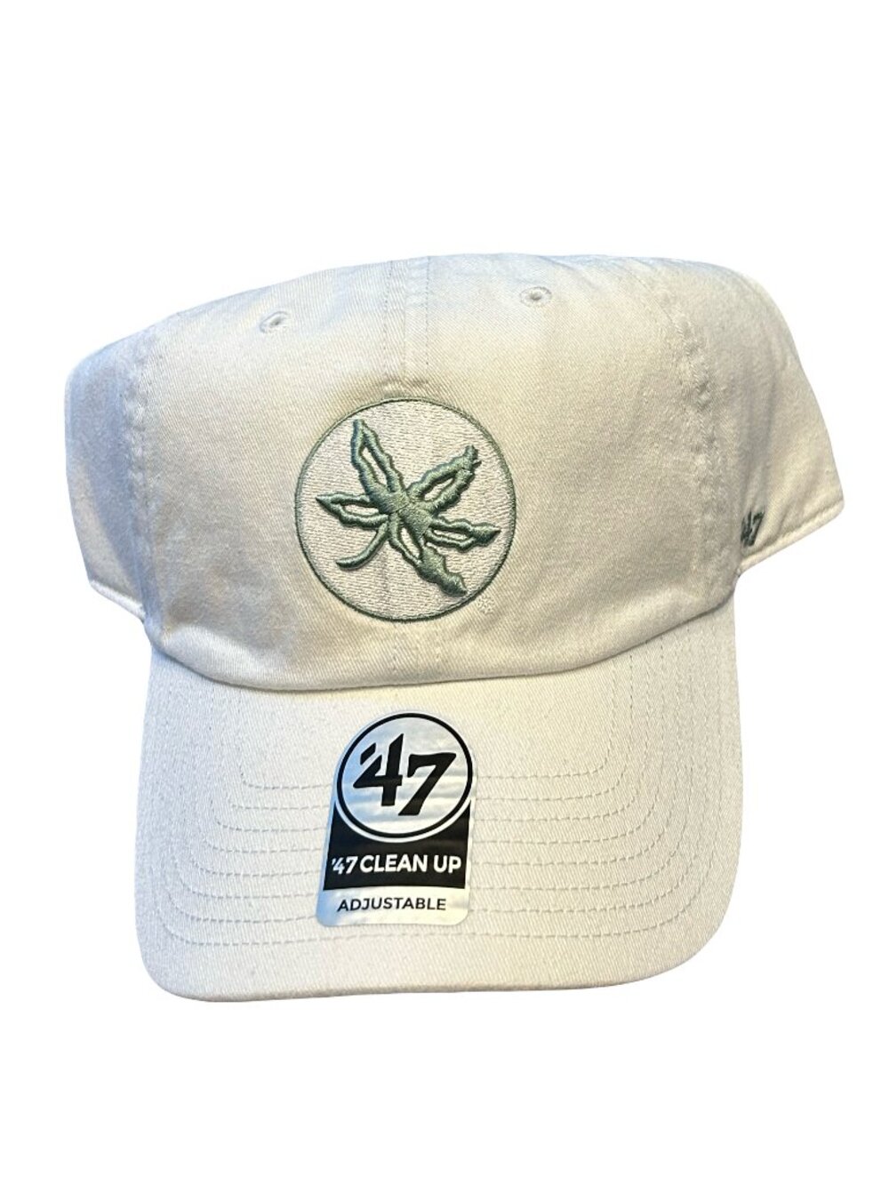 NWT Ohio State Buckeyes '47 Brand Clean Up Logo White Noise Adjustable Hat